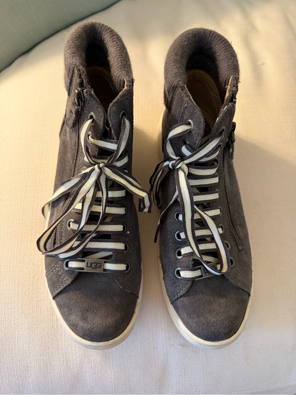 UGG Women's Charcoal Suede High-Top Sneakers